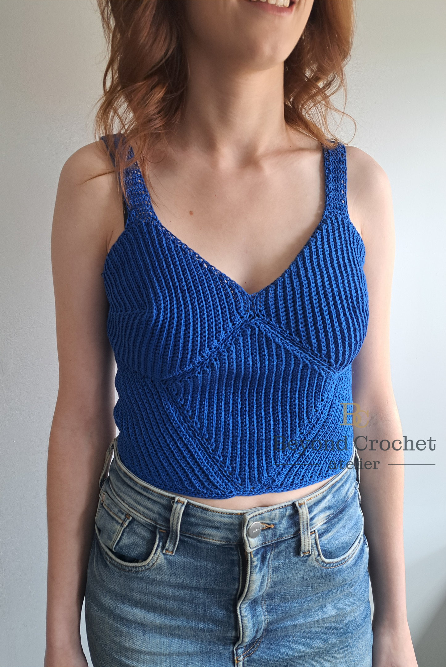 Crochet pattern Corset summer top, Crochet top made of individual crochet panels. Give a corset vibe, adjustable to any size.